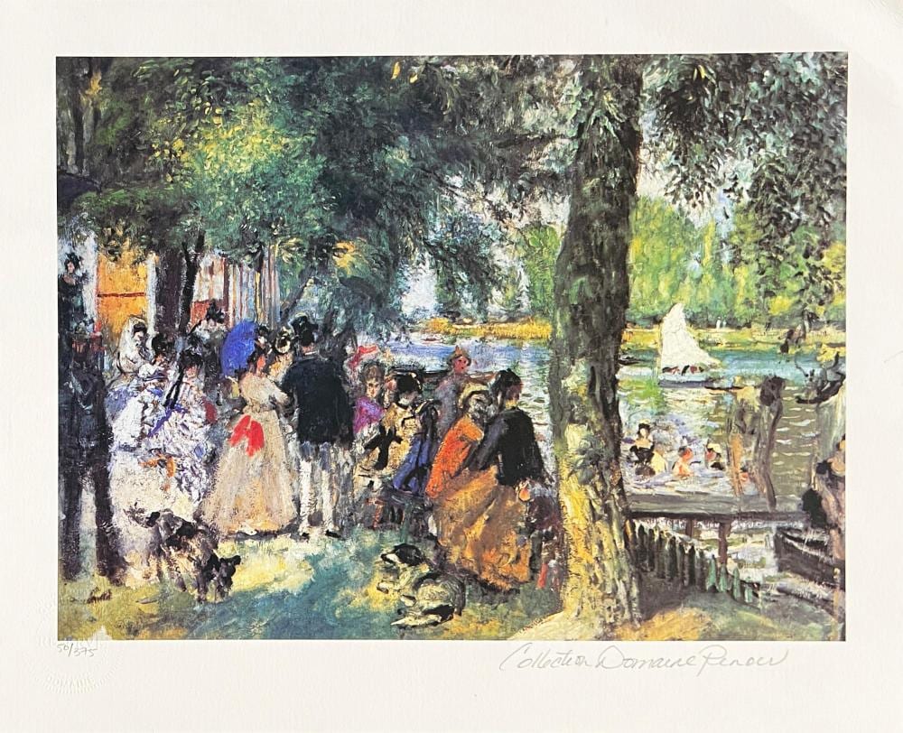 Signed & Stamped Limited Edition BATHING ON THE SEINE After Pierre Auguste Renoir sold by Worthington Galleries, lot 598 — auction record photograph
