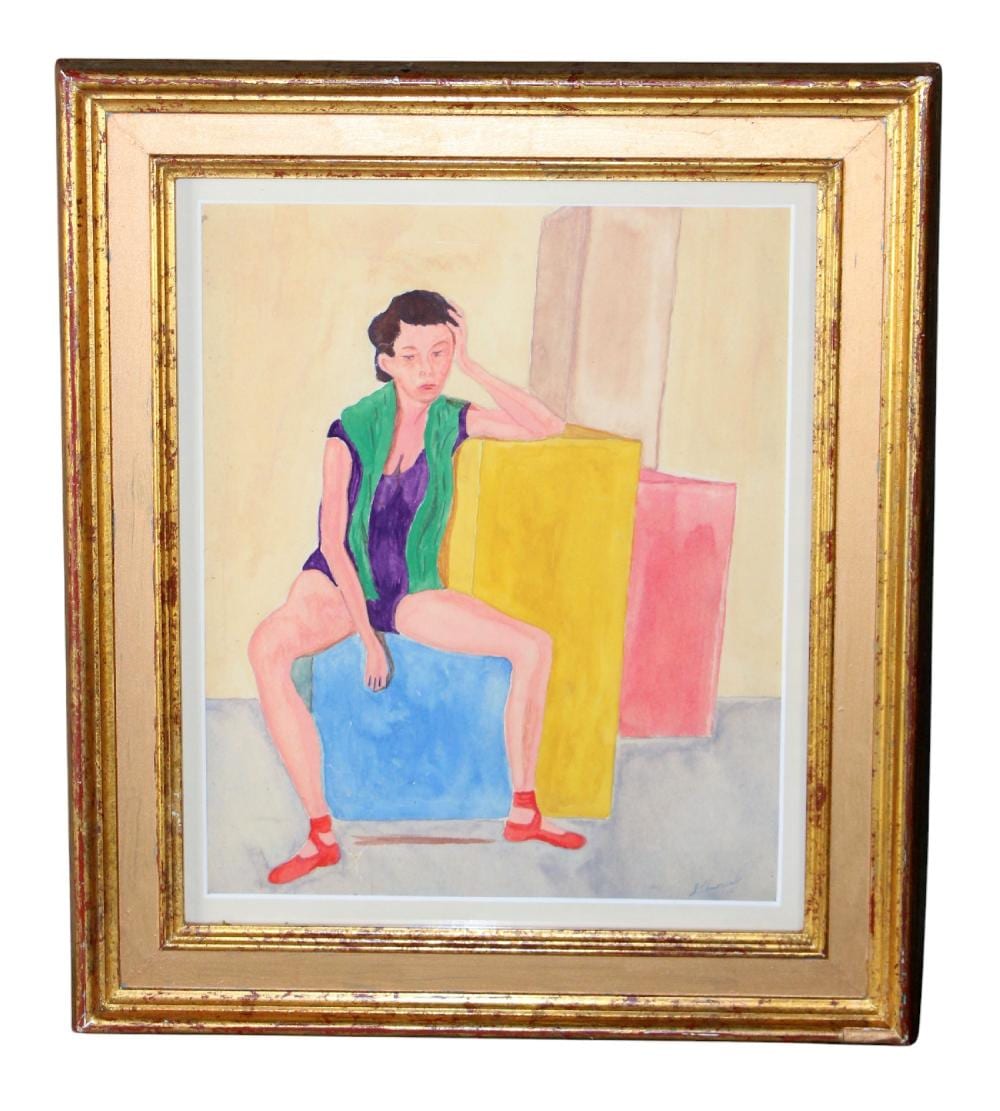 Sarah Churchill comparable auction result: sarah churchill 1914 1982 watercolor painting on paper seated dancer