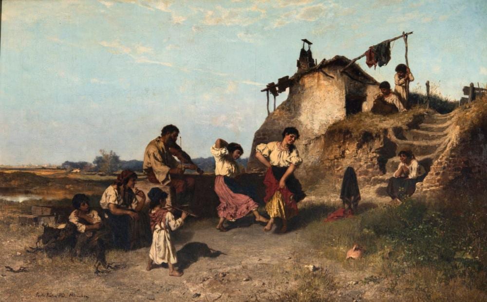 Böhm Pál (1839-1905): Gipsy Family Reverly, around 1880-1890 comparable sale