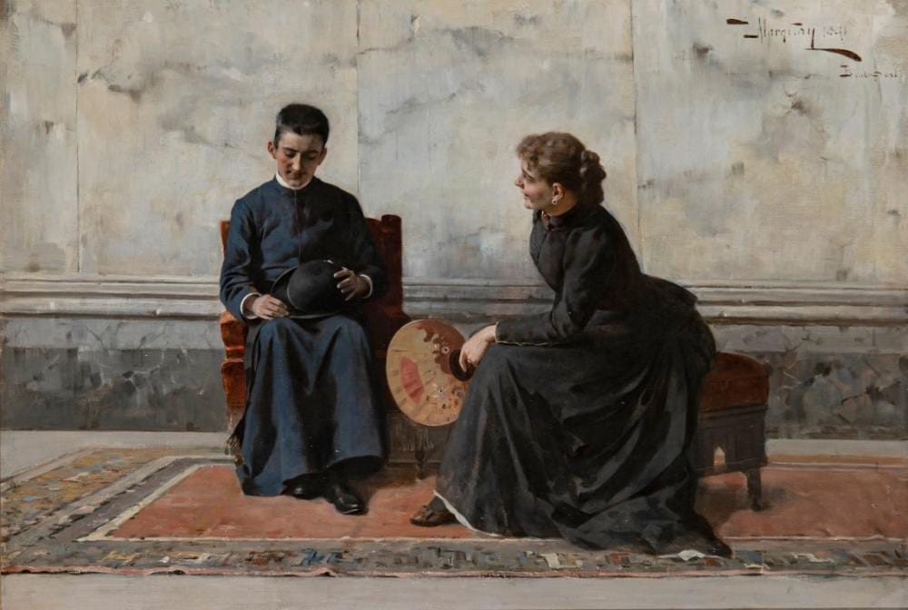 Margitay Tihamér (1859-1922): The Blush, 1891 comparable sale