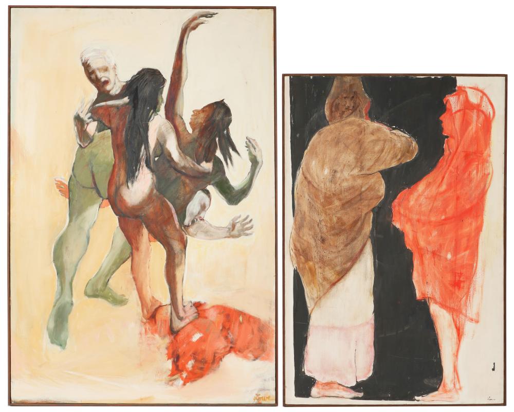 Marvin Lowe comparable auction result: marvin lowe american 1922 2010 2 large paintings
