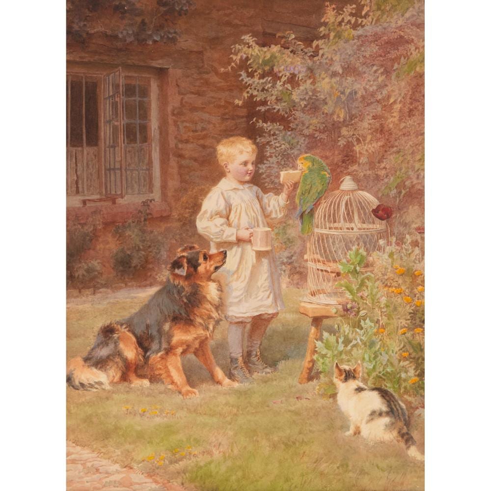 Helena J. Maguire comparable auction result: helena j maguire 1860 1909 untitled boy and his pets