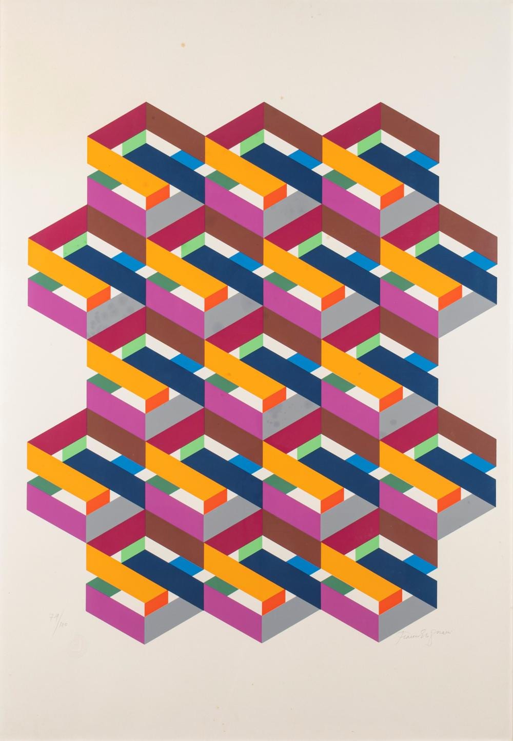 Franco Grignani comparable auction result: franco grignani pieve porto morone 1908 milano 1999 colorful weaves