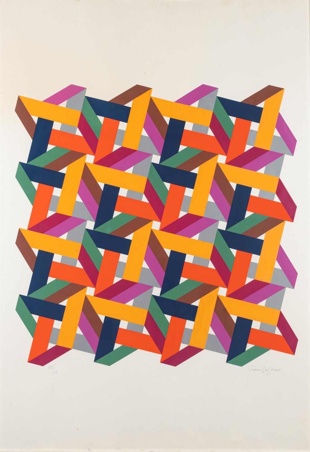 Franco Grignani comparable auction result: franco grignani pieve porto morone 1908 milano 1999 colorful weaves