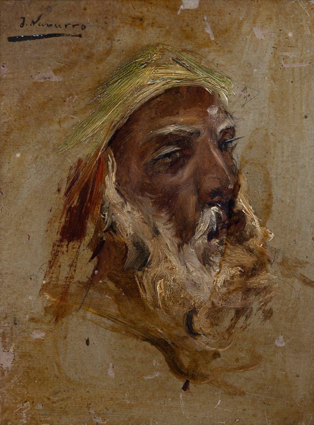 José Navarro Llorens comparable auction result: jos navarro llorens valencia 1867 1923 moroccan old man oil on board signed in the upper left corner