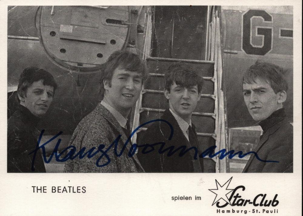 Klaus Voormann comparable auction result: klaus voormann german musician and artist an original signed 6x4 inch reproduction photo card of