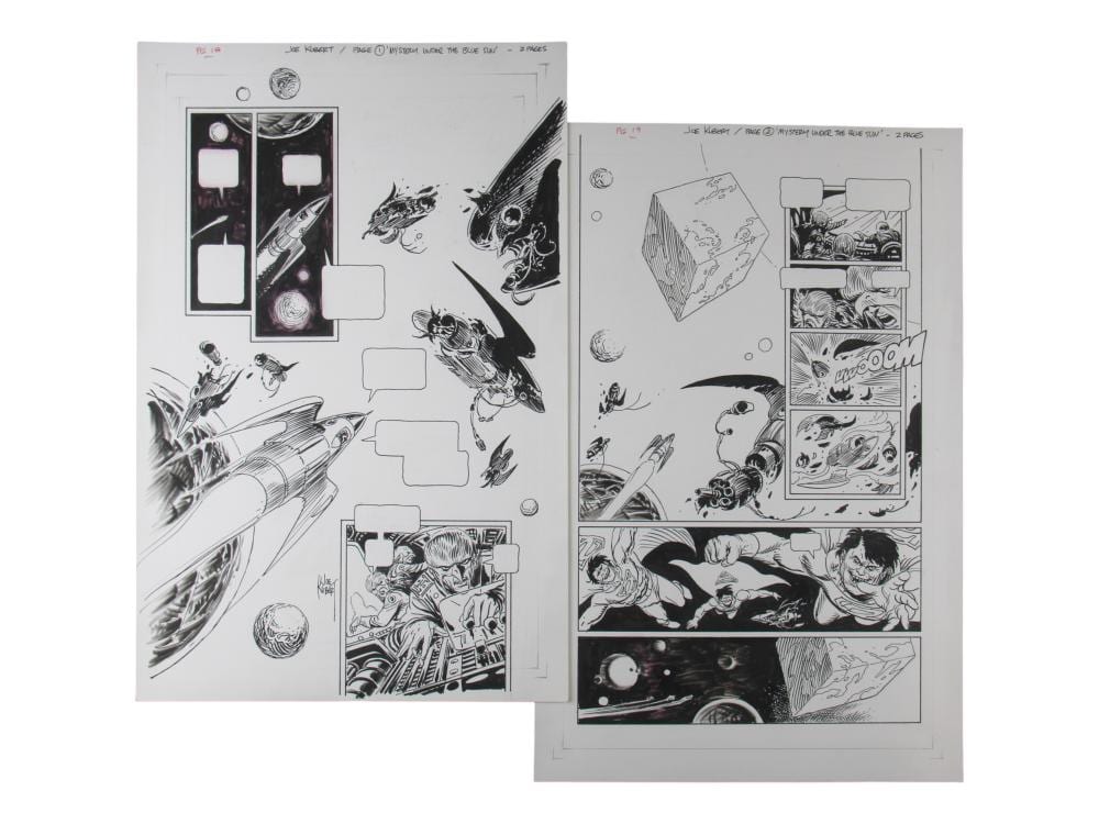 Joe Kubert comparable auction result: joe kubert 2 interior pages action annual 10