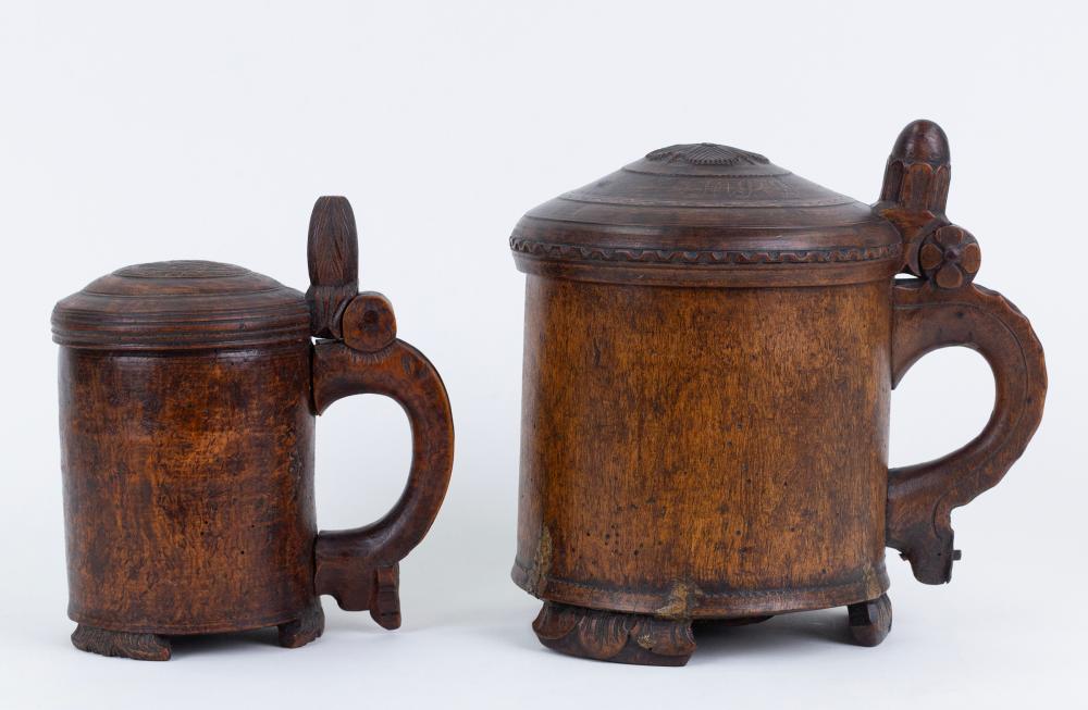 Antique Norwegian Beer Steins (Circa 1880s) sold by Vallot Auctioneers, lot 42 — auction record photograph