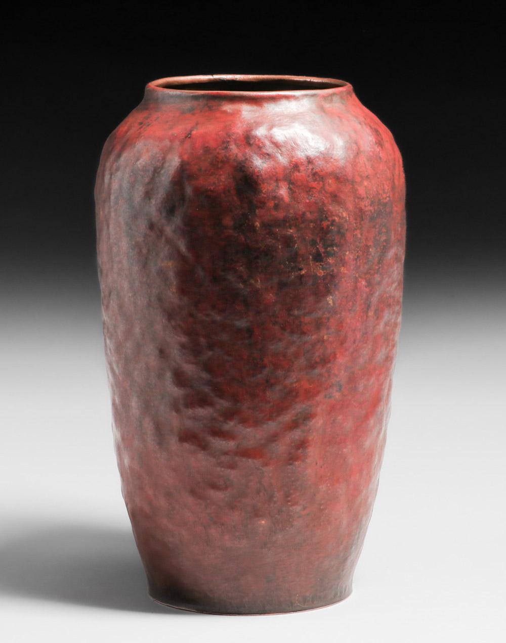 Michael Adams comparable auction result: michael adams aurora studios hammered copper warty vase 2024