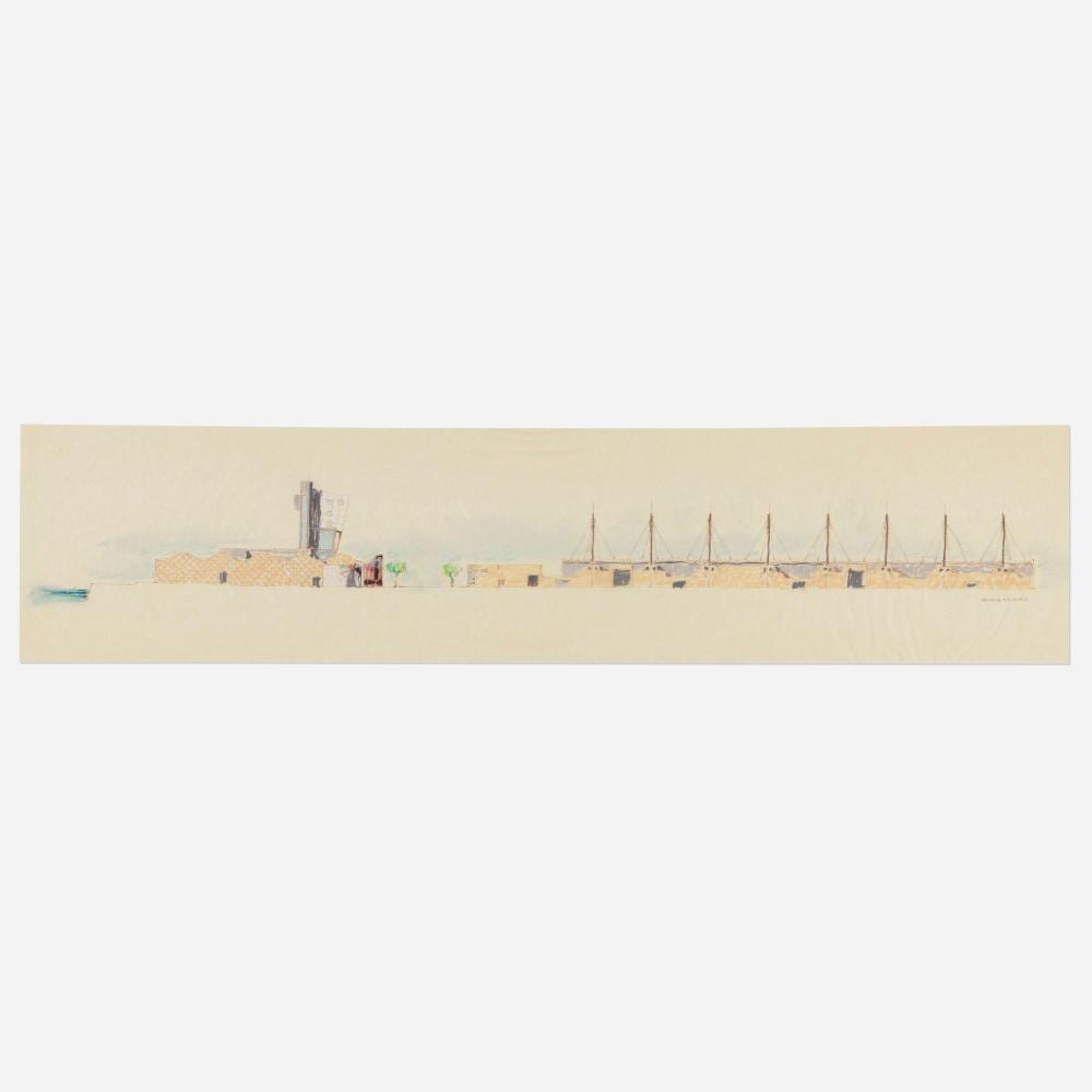 Arata Isozaki comparable auction result: arata isozaki kitakyushu international conference center elevation study