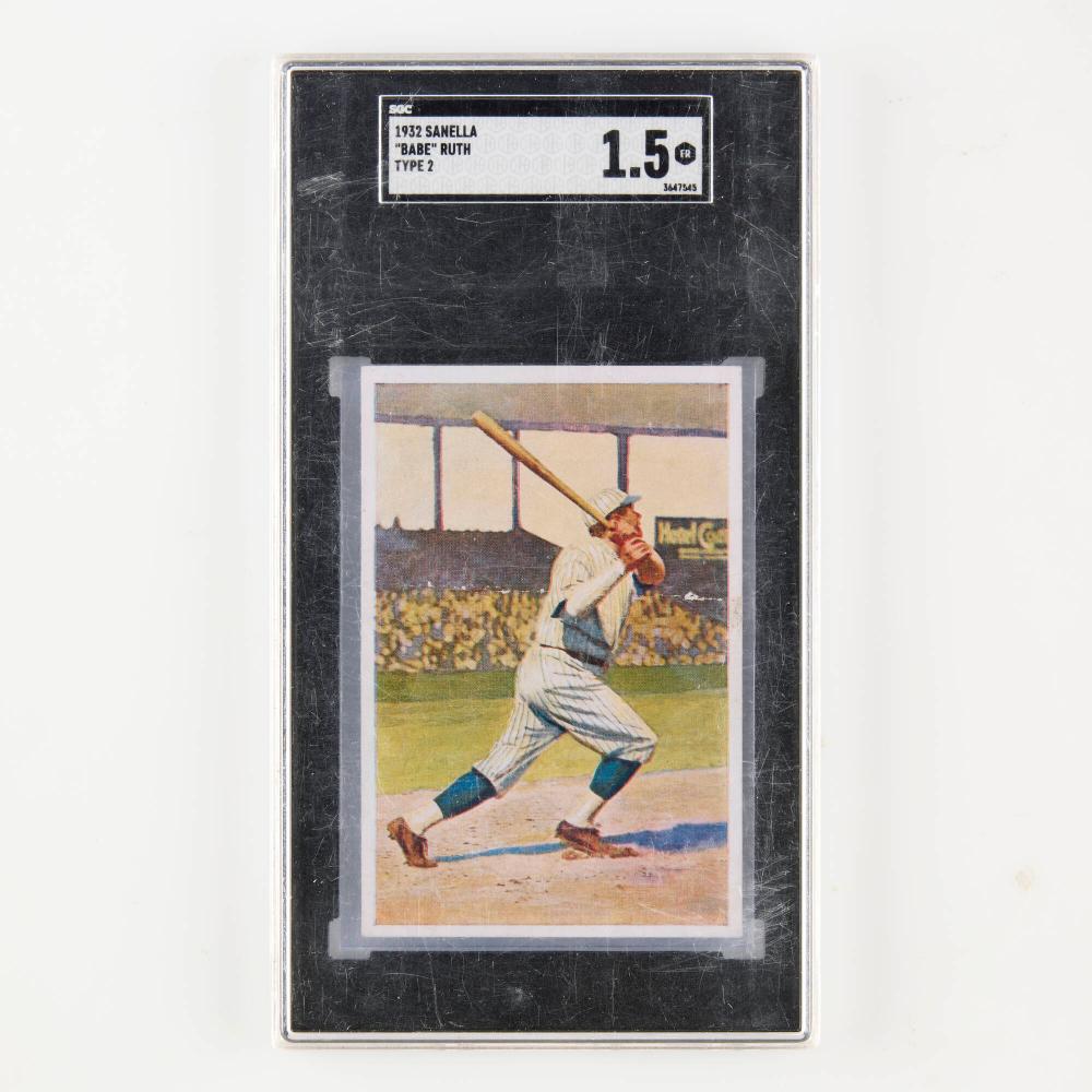 1932 Sanella Type 2 Babe Ruth Baseball Card SGC 1.5 sold by Landry Pop Auctions, lot 530 — auction record photograph