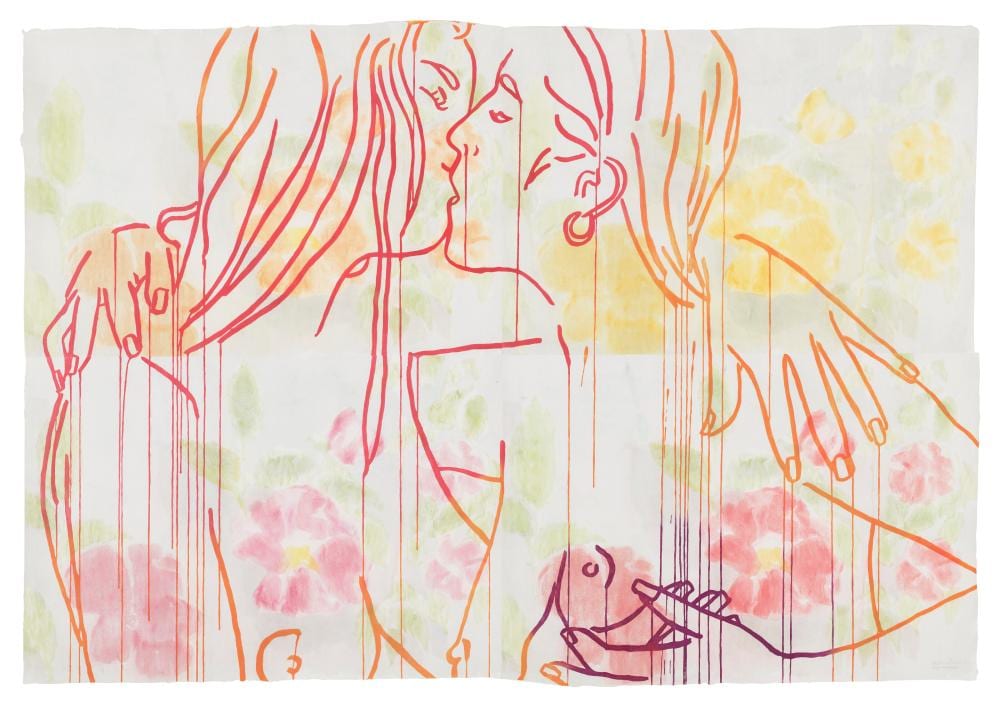 ghada amer b 1963 reza farkhondeh b 1963 rose hearts monotype on · Christie's · 2024-12-18 Ghada Amer comparable auction result: ghada amer b 1963 reza farkhondeh b 1963 rose hearts monotype on