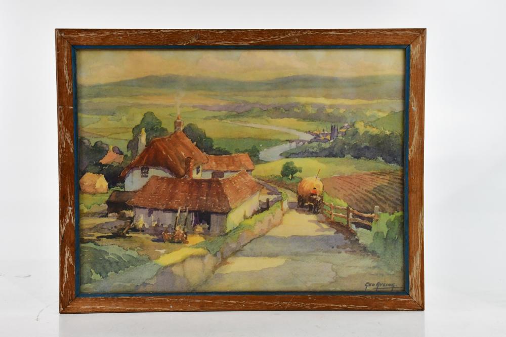 George Ayling comparable auction result: george ayling 1887 1960 watercolour rural scene signed lower right 30 x 40cm framed and glazed