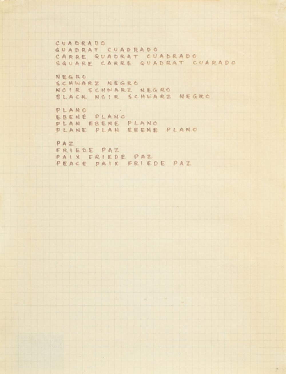 Carl André comparable auction result: carl andr 1935 2024 cuadrado 1965 encre sur papier monogramm e dat e et situ e nyc au verso 27 5x21 c