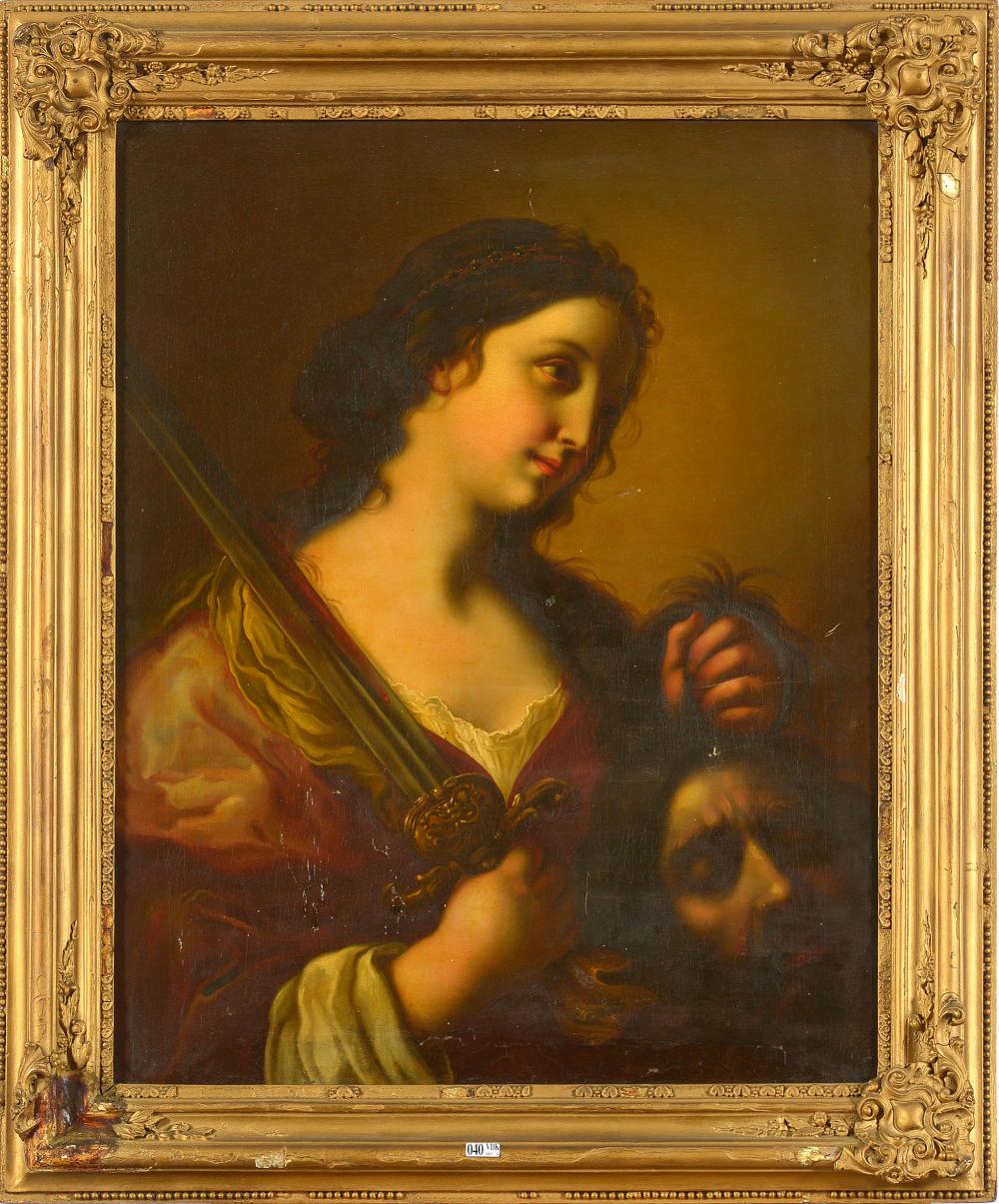 Onorio Marinari comparable auction result: huile sur toile maroufl e judith tenant la t te d