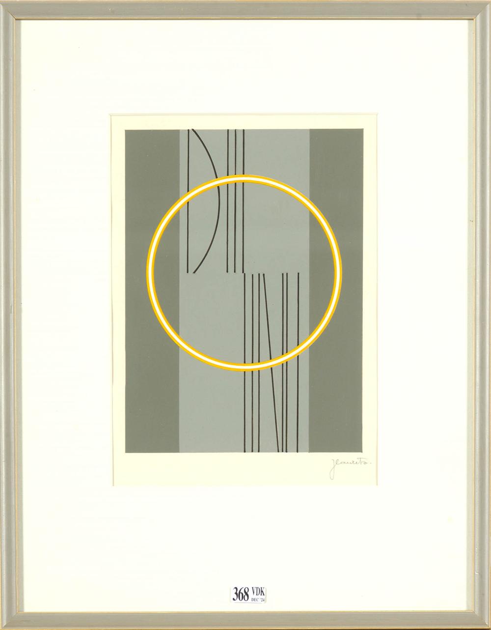 Jean Rets comparable auction result: gouache sur papier composition sign e en bas