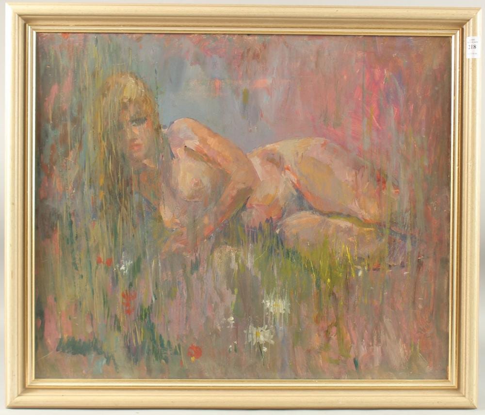 Frank Dobson comparable auction result: frank dobson 1888 1963 in the fields a female nude amongst foliage oil on board 20 x 24 50