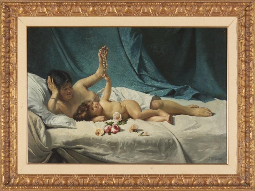 José Campas comparable auction result: jos campas 1888 1971 mother and daughter