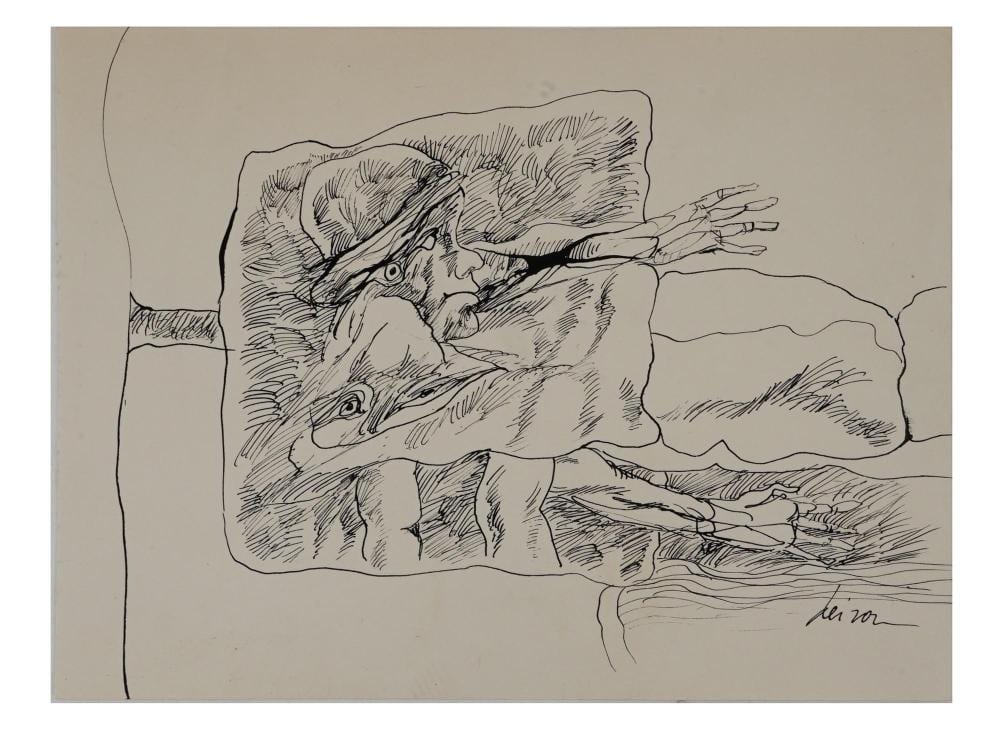 Ernesto Deira comparable auction result: modern argentine ink painting by ernesto deira