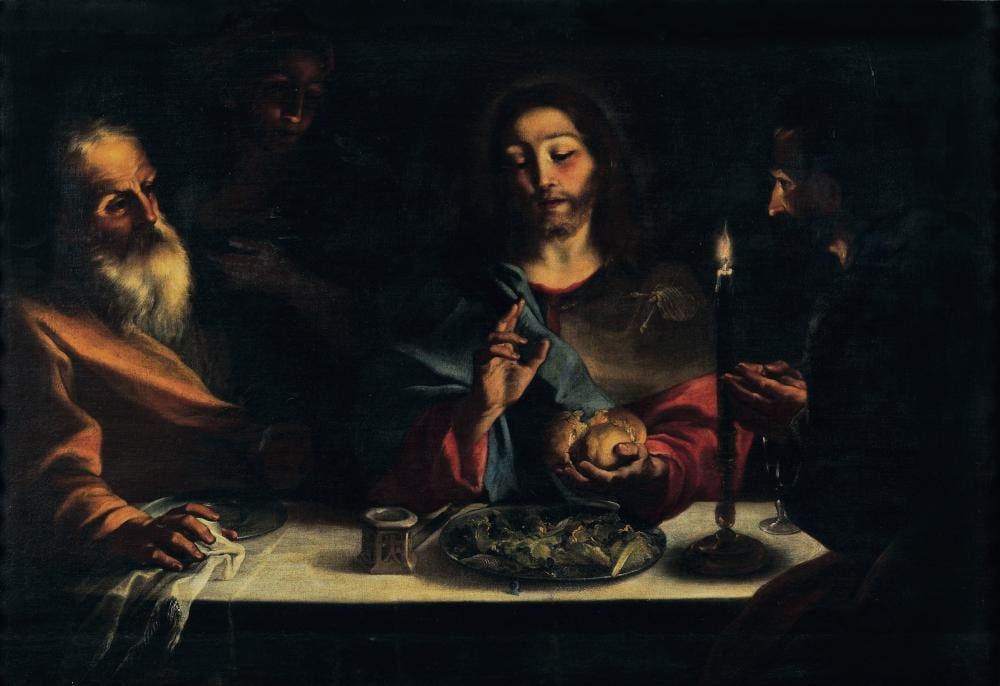 Stefano Maria Legnani comparable auction result: stefano maria legnani 1660 milano 1715 bologna cena in emmaus