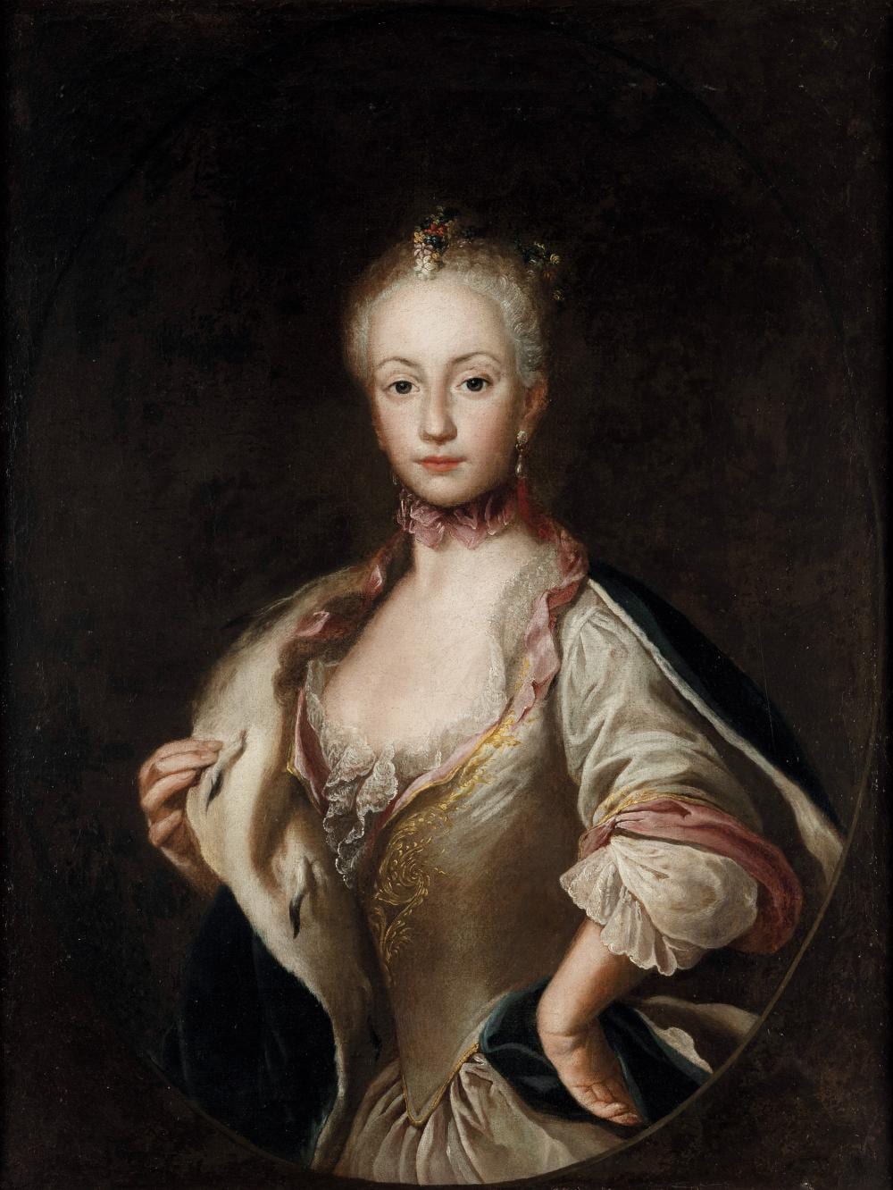 Alessandro Longhi comparable auction result: alessandro longhi 1733 venezia 1813 venezia ritratto di gentildonna con stola in ermellino
