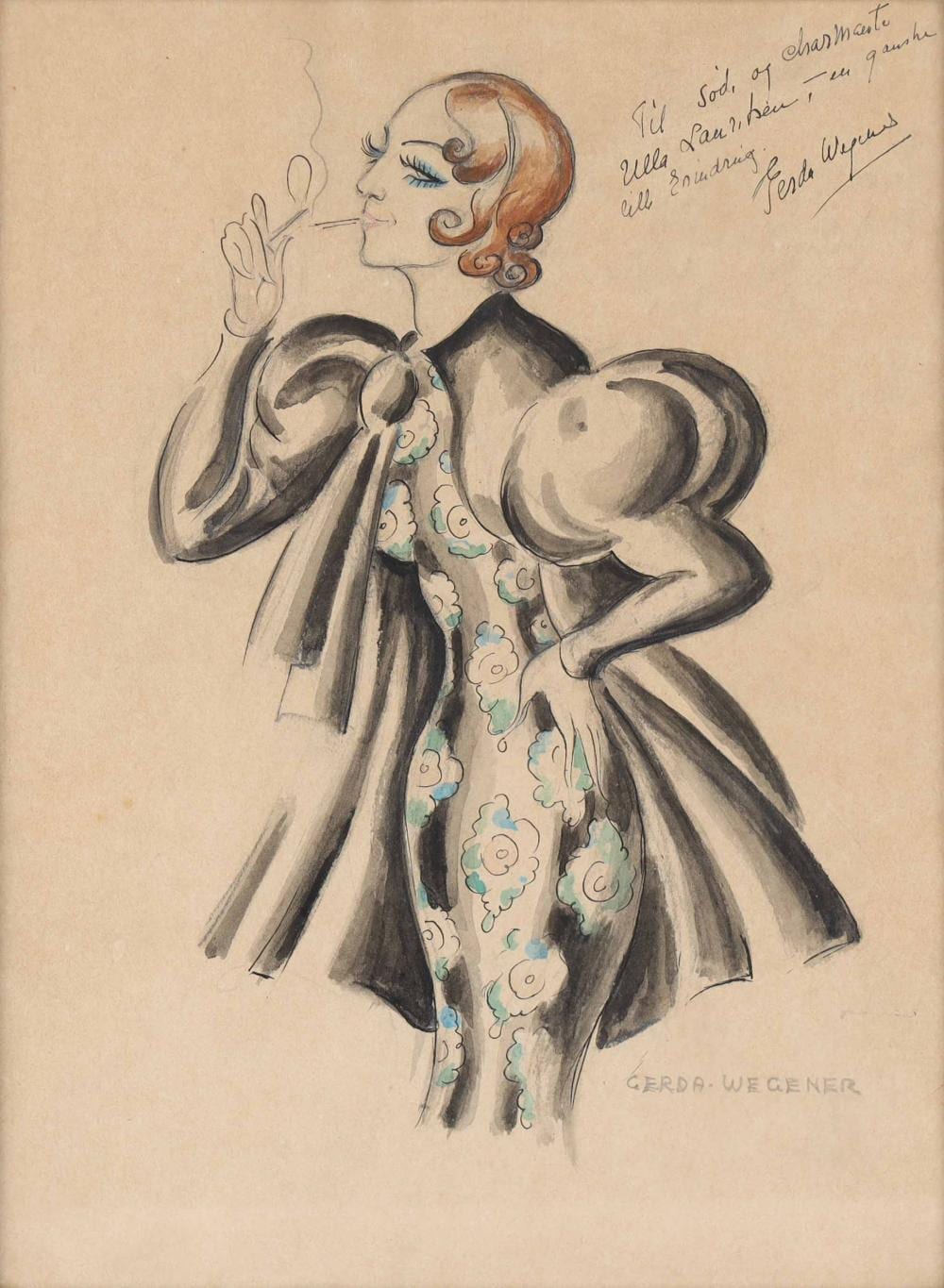 Gerda Wegener comparable auction result: gerda wegener 1885 1940 portrait of a woman watercolor and ink on paper