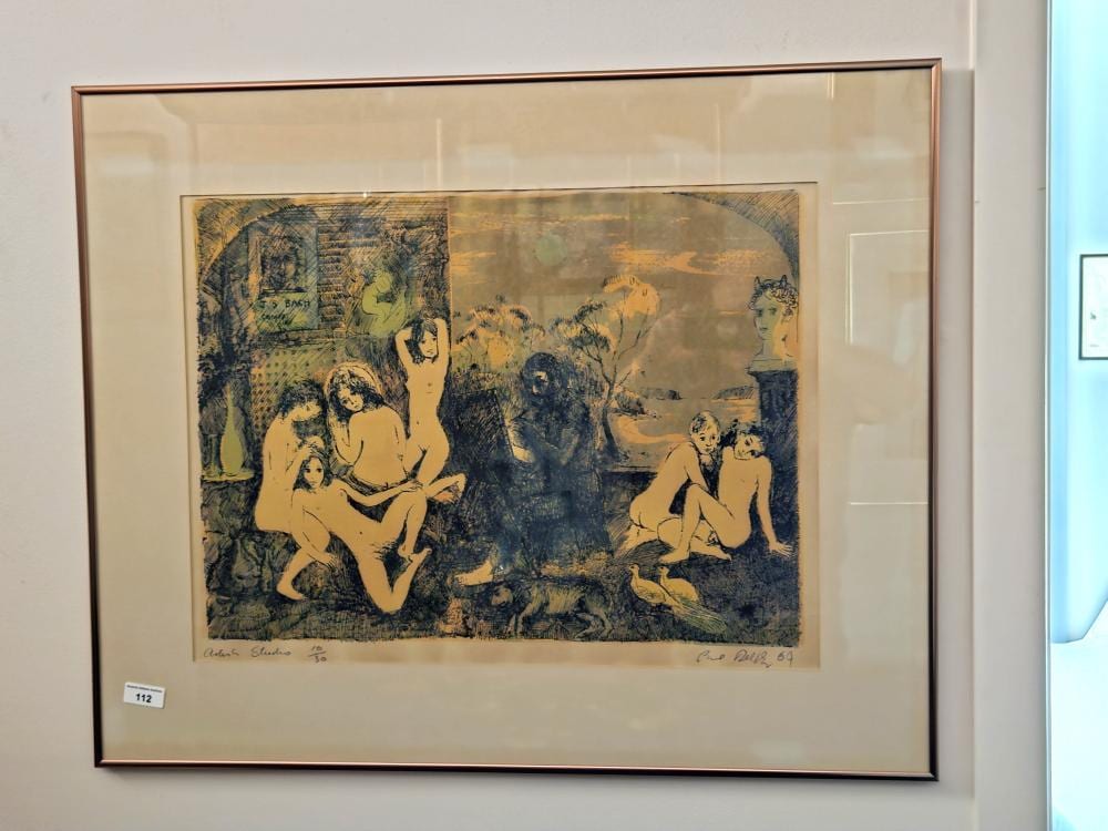 Paul Delprat comparable auction result: paul delprat australia 1947 artists studio lith