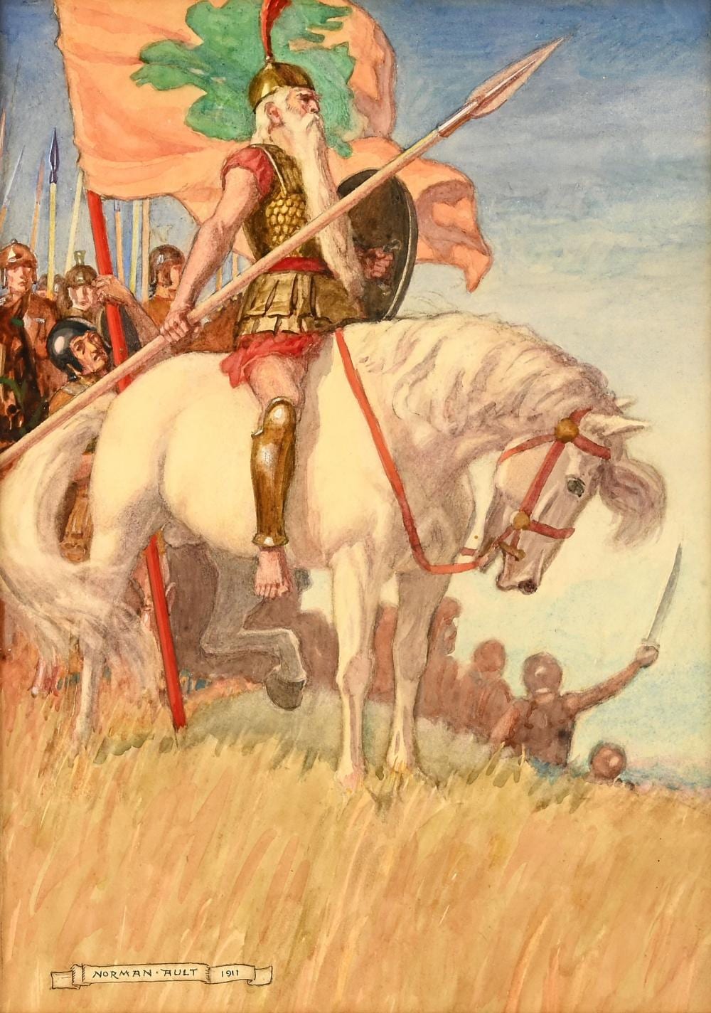 Norman Ault comparable auction result: norman ault british 1880 1950 knight on horseb