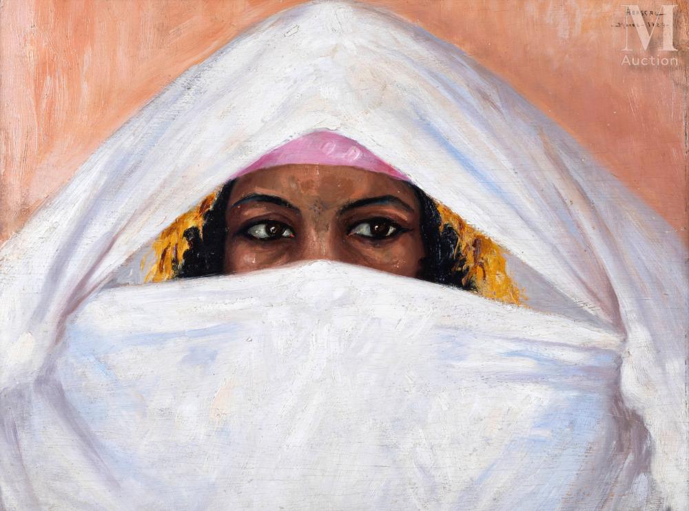 Carlos Abascal comparable auction result: carlos abascal actif entre 1918 1933 au maroc femme voil e