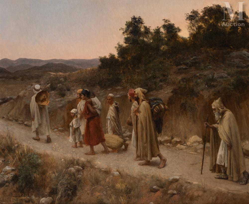 Paul Jean-Bapt. Lazerges comparable auction result: paul lazerges paris 1845 asni res 1902 retour au village