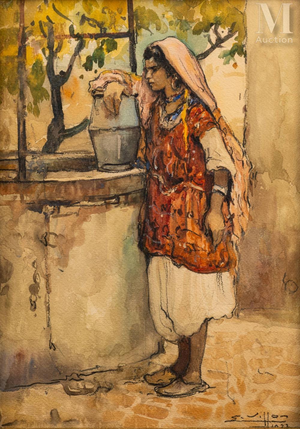 eug ne villon lahaye 1879 caluire 1951 femme la fontaine · Millon & Associes · 2024-12-18 Eugène Villon comparable auction result: eug ne villon lahaye 1879 caluire 1951 femme la fontaine