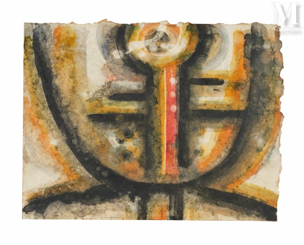 Ahmed Cherkaoui comparable auction result: ahmed cherkaoui maroc 1934 1967 composition 19 65