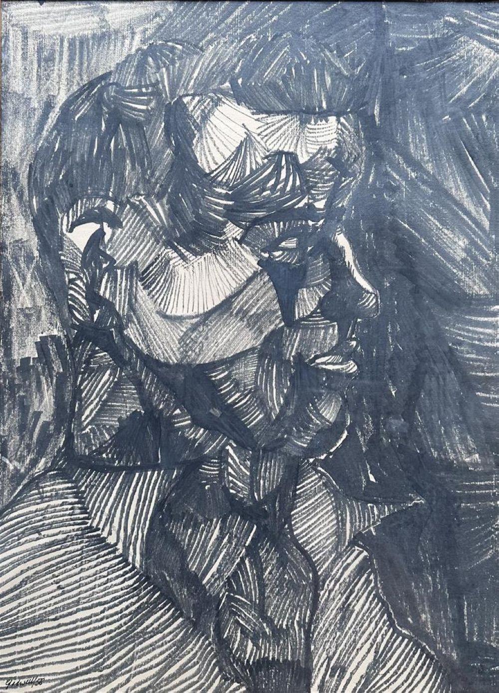 Rodney Gladwell comparable auction result: rodney gladwell 1928 1979 portrait of a man reed pen on paper signed lower left 77 x 56 cm