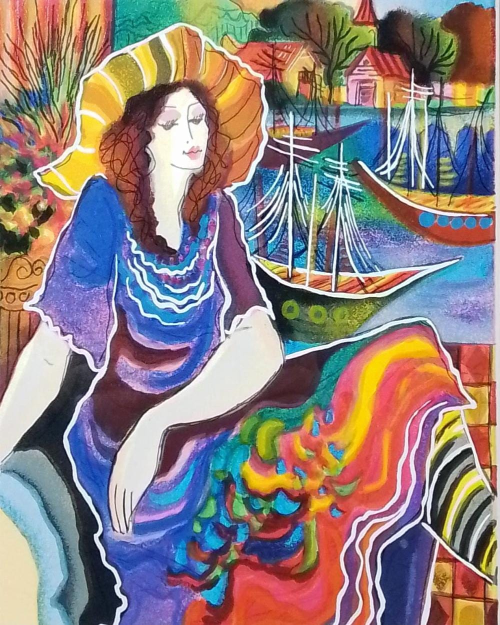 patricia israel lady by the bayside serigraph · EJ'S Auction & Appraisal · 2024-12-07 Patricia Cunningham comparable auction result: patricia israel lady by the bayside serigraph