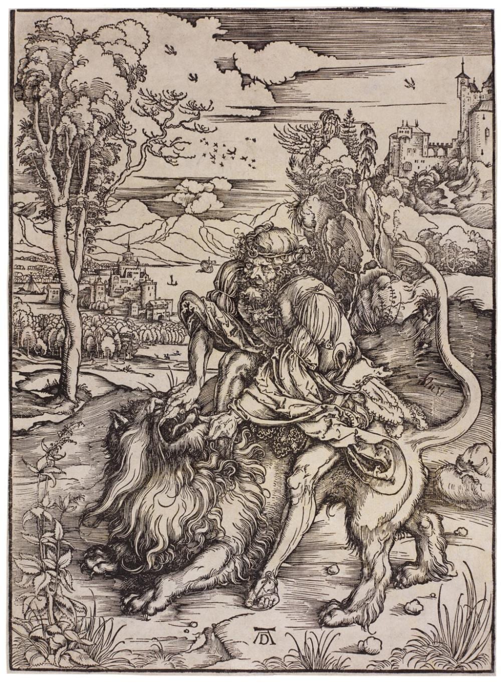Albrecht (1471) Dürer comparable auction result: samson rending the lion