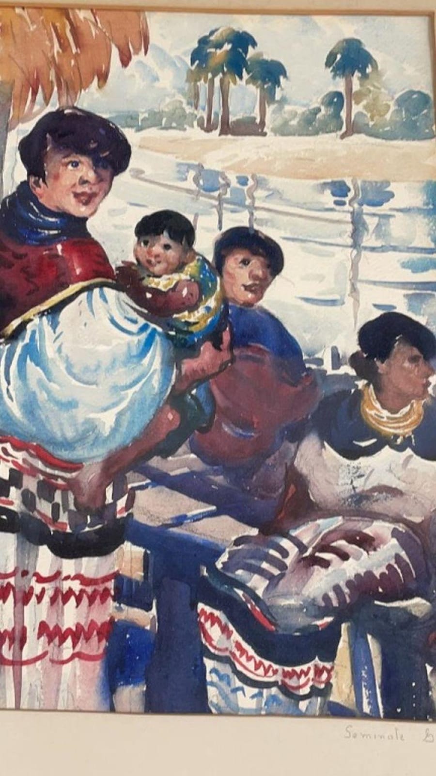George Pearse Ennis comparable auction result: george pearse ennis watercolor seminole girls