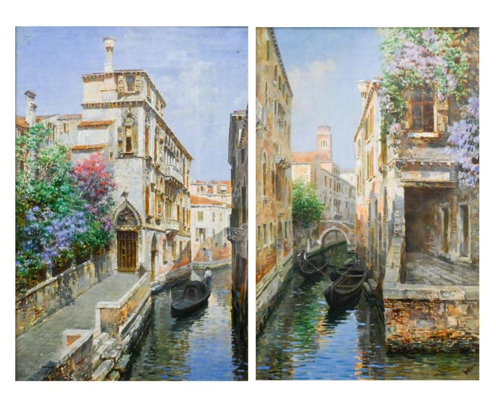 Luigi Lanza comparable auction result: luigi lanza 1860 1913 a pair of venetian views oil on canvas signed 54 x 34 cm 2
