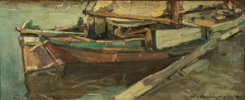 Johannes Cornelis Roelandse comparable auction result: johannes cornelis roelandse 1888 1978 platbodem aan de kade te enkhuizen