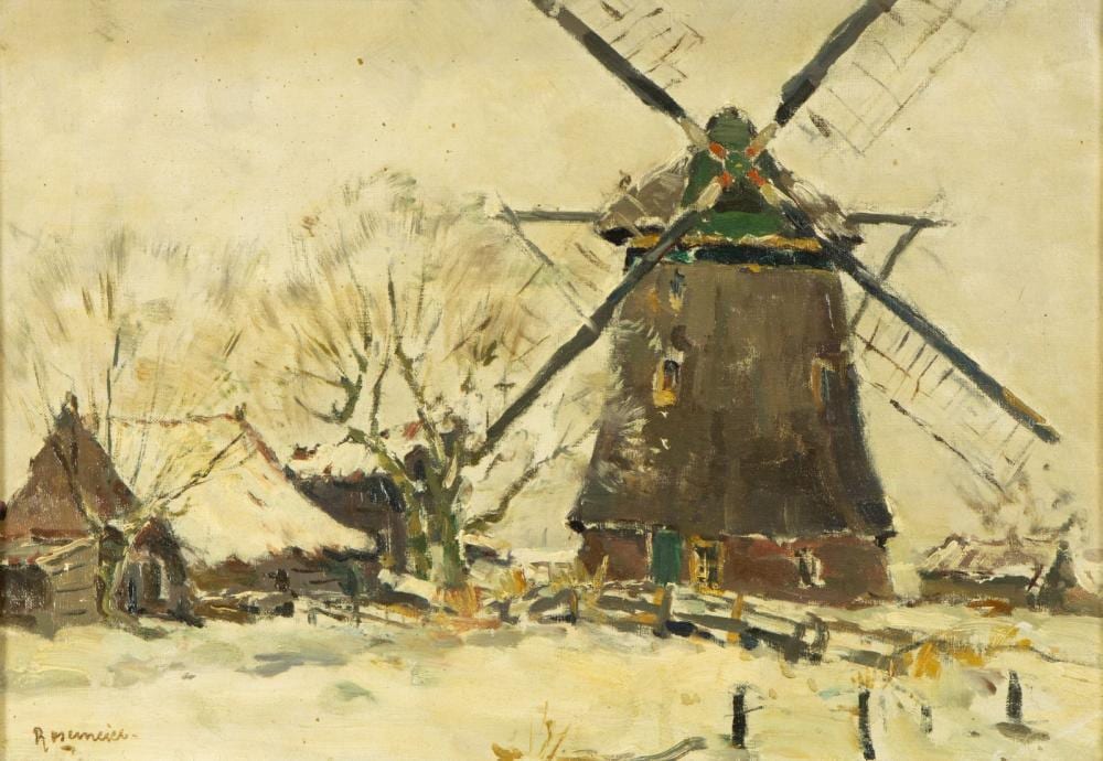 Alexander Coenraad Rosemeier comparable auction result: alexander coenraad rosemeier 1888 1992 molen in besneeuwd landschap