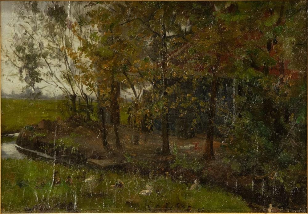 Eduard Karsen comparable auction result: eduard karsen 1860 1941 eenden bij boerderij
