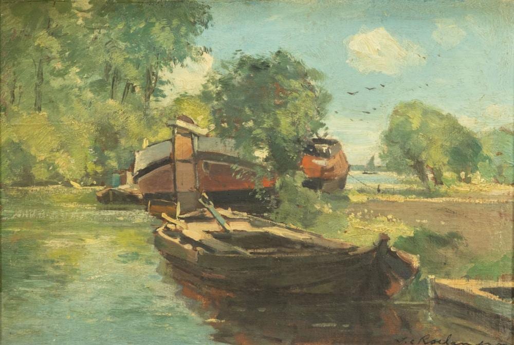 Johannes Cornelis Roelandse comparable auction result: johannes cornelis roelandse 1888 1978 aangemeerde boten nabij hoogmade