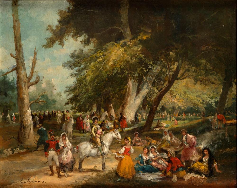 Eugenio Lucas y Villaamil comparable auction result: eugenio lucas villamil madrid 1858 1918 fete champetre