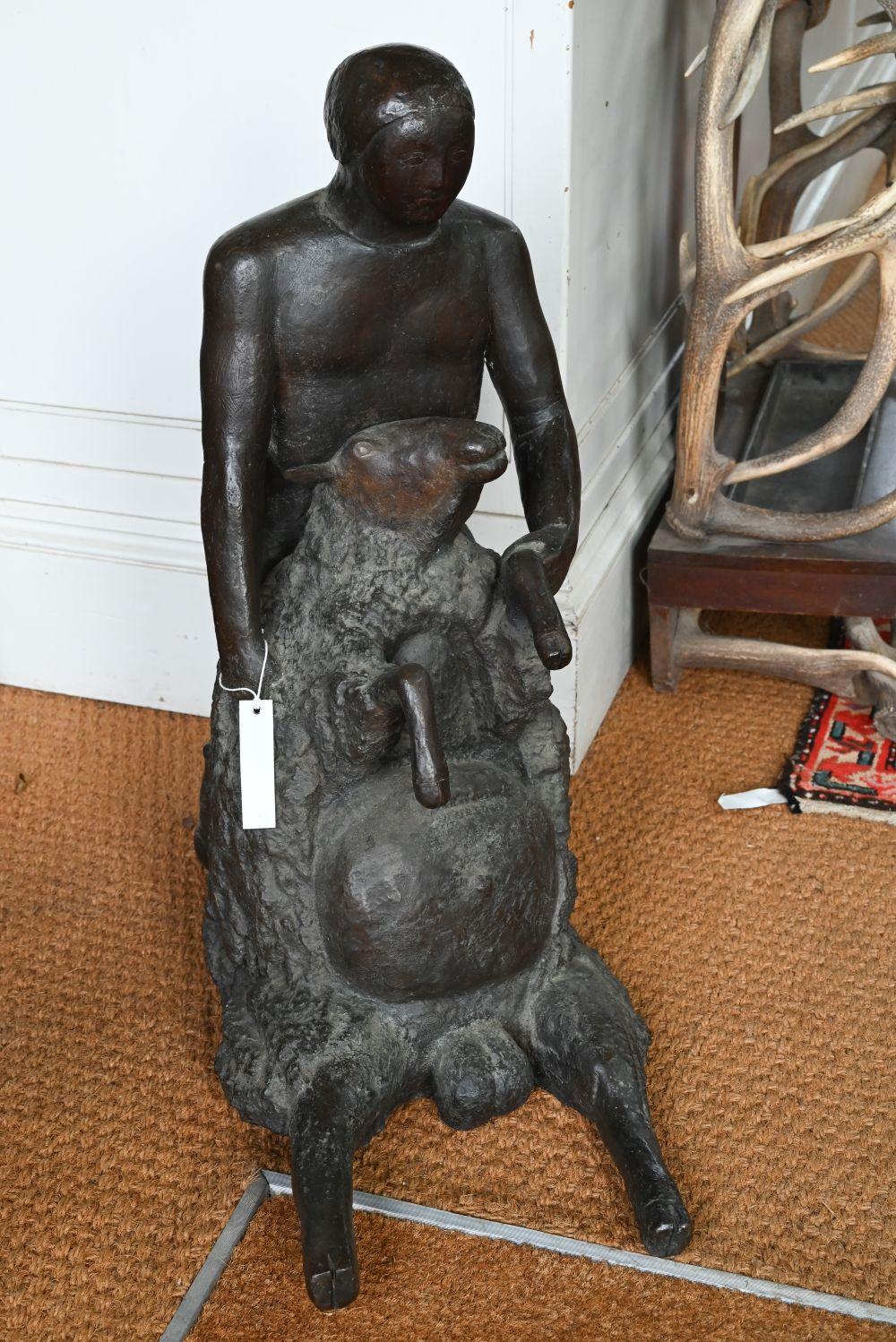 Geraldine Knight comparable auction result: geraldine knight 1933 2008 bronze sculpture sheep shearer signed and numbered 1 8 76 cm h