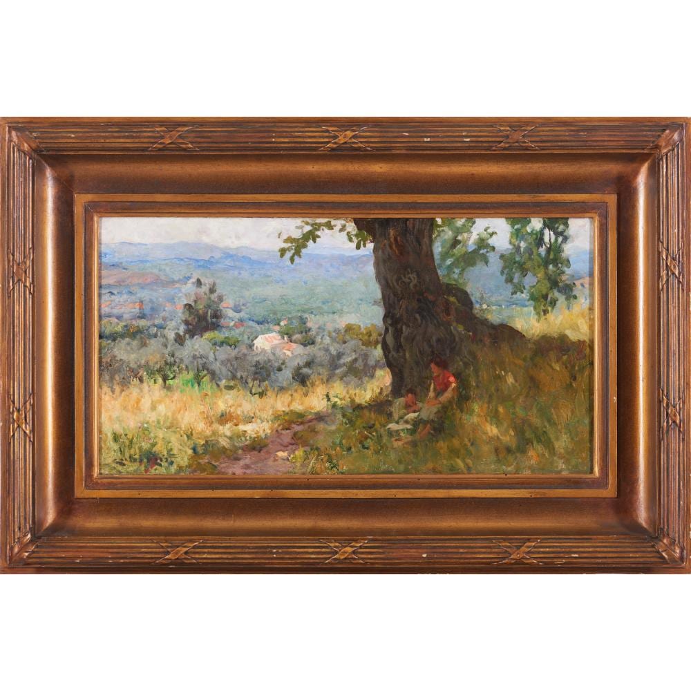 Carlos Reis comparable auction result: carlos reis 1864 1940 a landscape with figures and trees