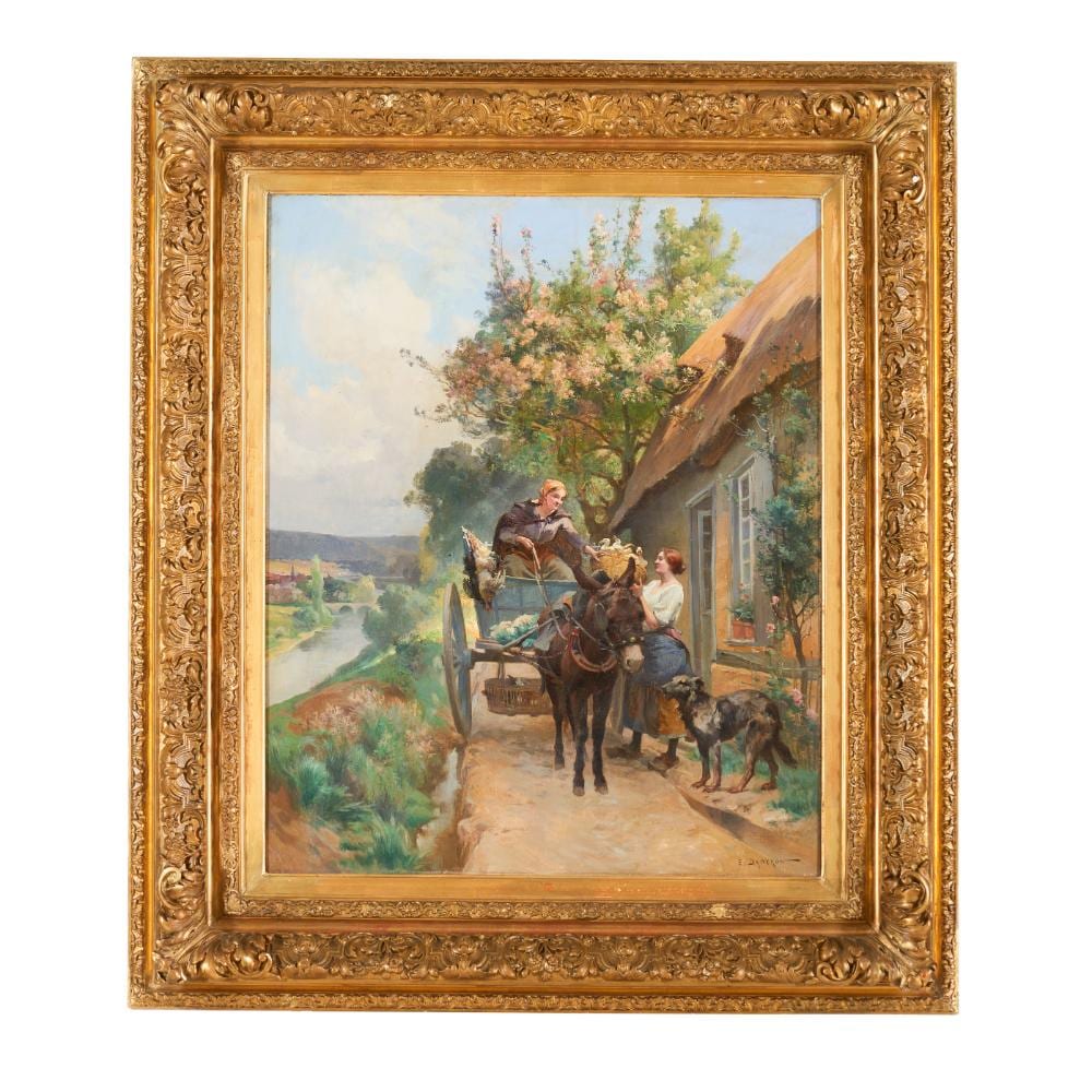 Emile Charles Dameron comparable auction result: emile charles dameron 1848 1908 landscape with a street vendor