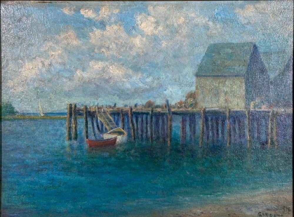 Edmund Henry Garrett comparable auction result: edmund henry garrett oil dockside view