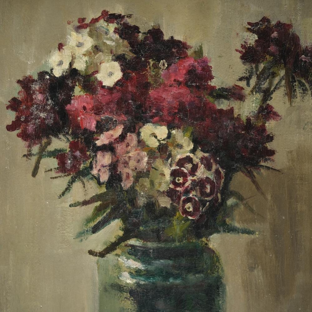 Lucie van Dam van Isselt comparable auction result: lucie van dam van isselt 1871 1949 sweet williams in a glass vase