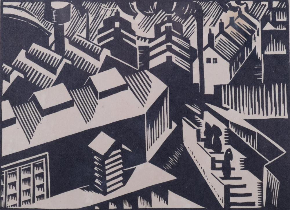 edward wadsworth 1889 1949 wood engraving on paper yorkshire 10 5cm x 14 5cm mounted glazed a · Burstow & Hewett · 2024-12-17 Edward Wadsworth comparable auction result: edward wadsworth 1889 1949 wood engraving on paper yorkshire 10 5cm x 14 5cm mounted glazed a