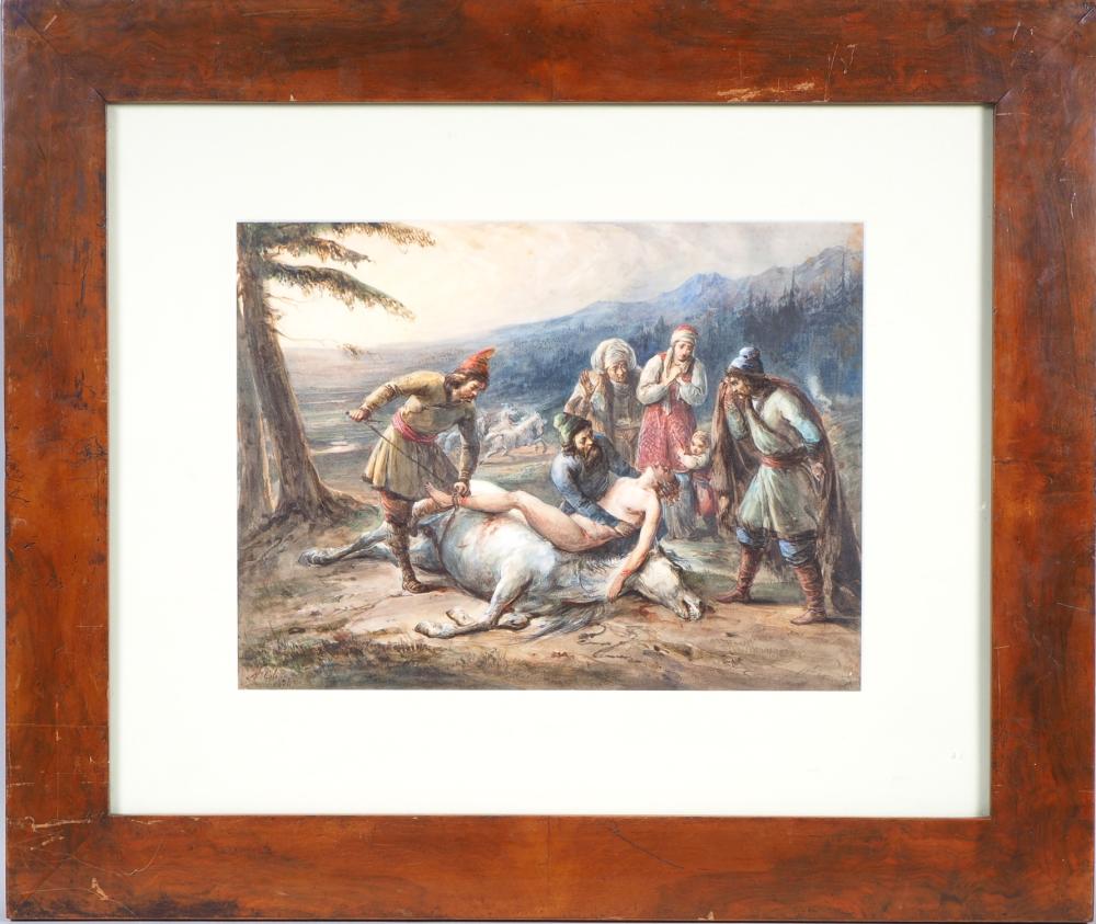 Alexandre-Marie Colin comparable auction result: alexandre marie colin 1798 1875 rescue of ivan masepa 1834