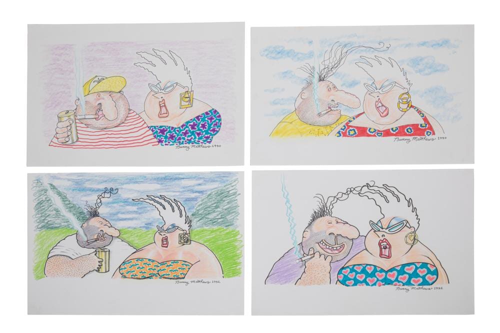 Bunny Matthews comparable auction result: bunny matthews american louisiana 1951 2021 vic and nat ly 4 color pencil marker and inks on paper